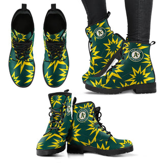 Dizzy Motion Amazing Designs Logo Oakland Athletics Boots