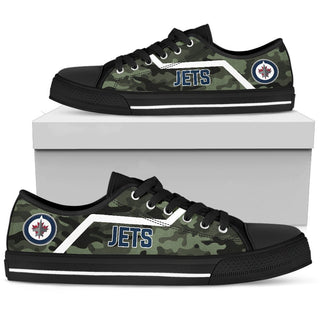 Camo Winnipeg Jets Logo Low Top Shoes