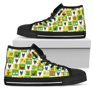 Doberman And Saint Patrick's Day Elements High Top Shoes