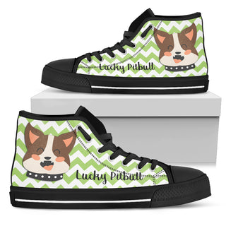 Green Wave Pattern Pitbull High Top Shoes