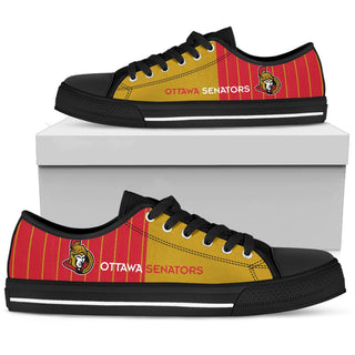 Simple Design Vertical Stripes Ottawa Senators Low Top Shoes