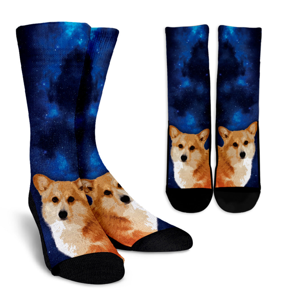 Funny Corgi Dog Socks Galaxy As Gift For Lover