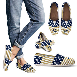 Vintage Star America Flag Los Angeles Rams Women Casual Shoes