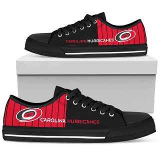 Simple Design Vertical Stripes Carolina Hurricanes Low Top Shoes