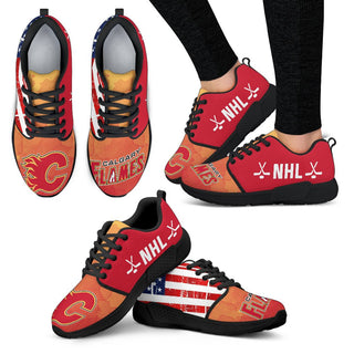 Awesome Fashion Calgary Flames Shoes Athletic Sneakers
