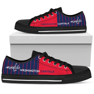 Simple Design Vertical Stripes Washington Capitals Low Top Shoes