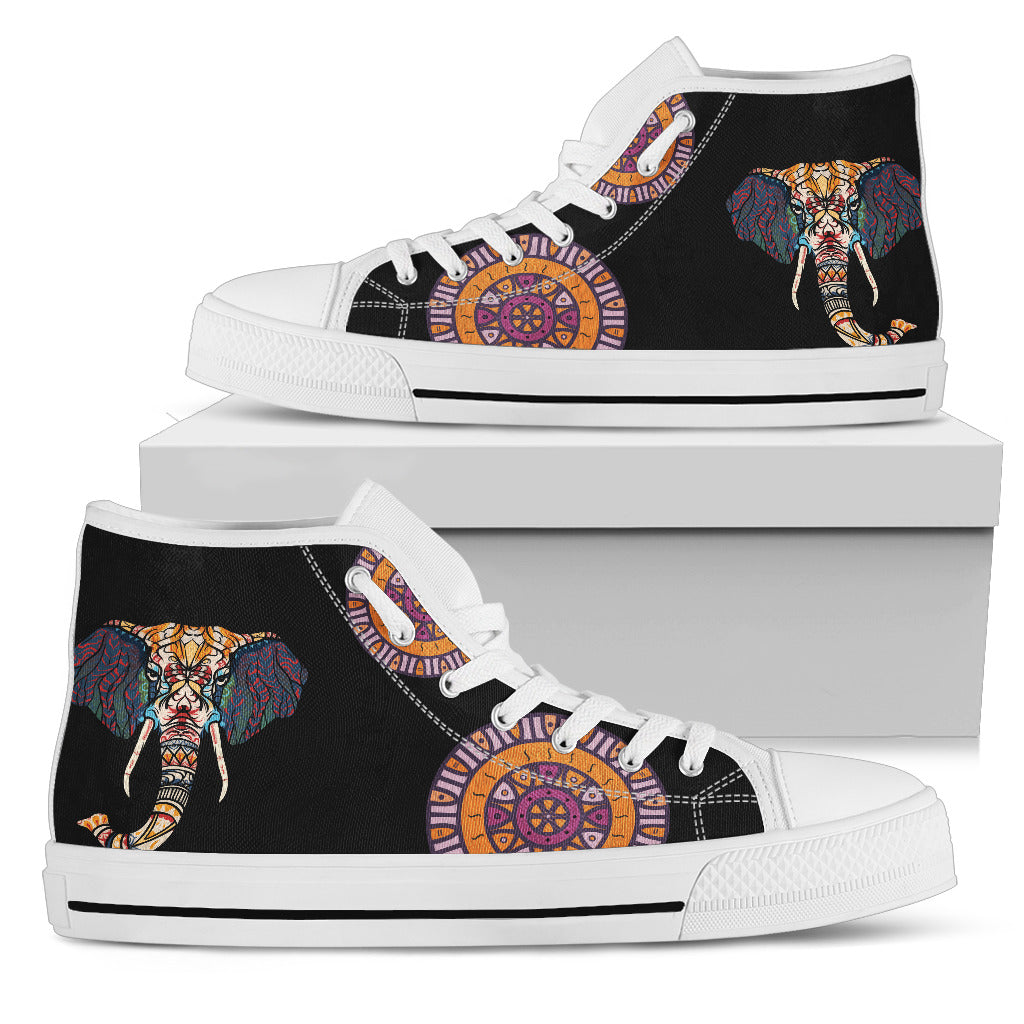 Elephant Head Ethic Pattern Cool High Top Shoes