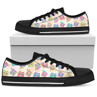 Nursery Owl Pattern Low Top Shoes