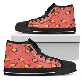 Funny Cat High Top Shoes Taco Cat Taco Pattern Red