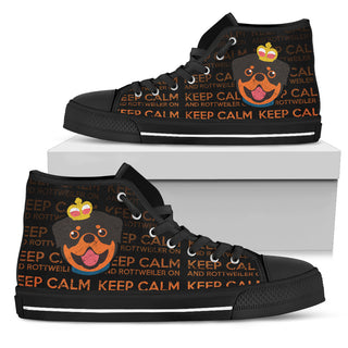 Keep Calm And Rottweiler On High Top Shoes