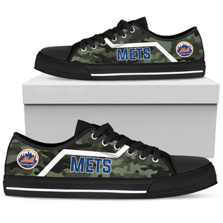 Camo New York Mets Logo Low Top Shoes