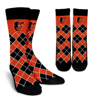 Gorgeous Baltimore Orioles Argyle Socks