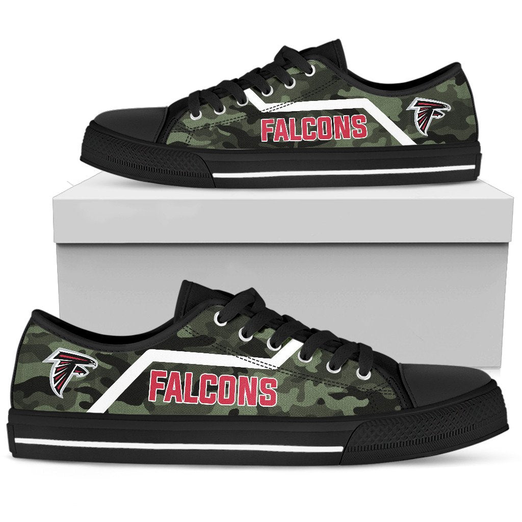 Camo Atlanta Falcons Logo Low Top Shoes
