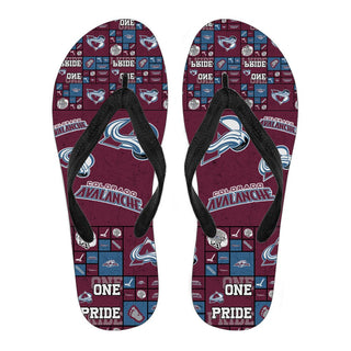 Color of Pride Flag Colorado Avalanche Flip Flops