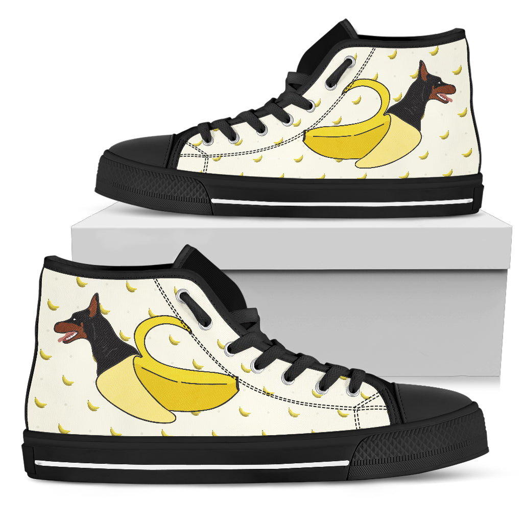 Doberman Inside Banana Funny Gift High Top Shoes
