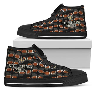 Wave Of Ball New Orleans Saints High Top Shoes