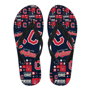 Color of Pride Flag Cleveland Indians Flip Flops