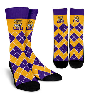 Gorgeous LSU Tigers Argyle Socks
