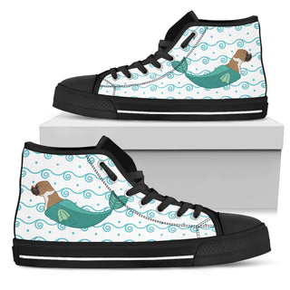 Boxer Mermaid Unicorn Cute High Top Shoes Beach Swim