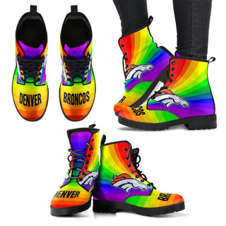 Awesome Rainbow Denver Broncos Boots