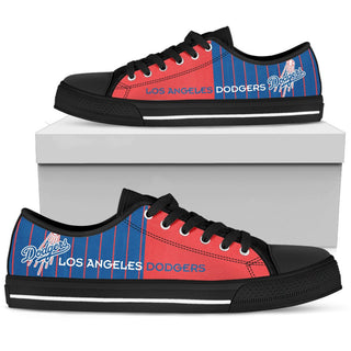 Simple Design Vertical Stripes Los Angeles Dodgers Low Top Shoes