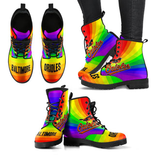 Awesome Rainbow Baltimore Orioles Boots