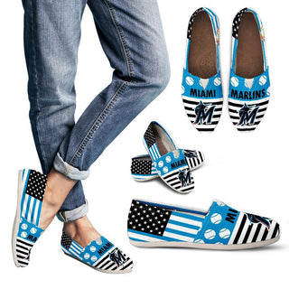 Proud of American Flag Miami Marlins Casual Shoes