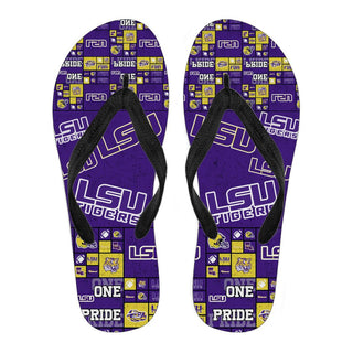 Color of Pride Flag LSU Tigers Flip Flops