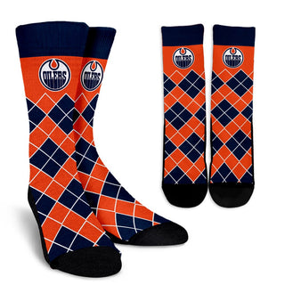 Gorgeous Edmonton Oilers Argyle Socks