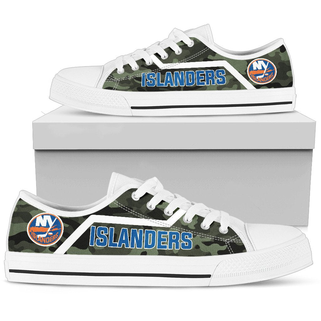 Camo New York Islanders Logo Low Top Shoes