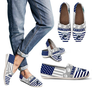 Proud of American Flag Vancouver Canucks Casual Shoes