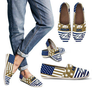 Proud of American Flag Akron Zips Casual Shoes