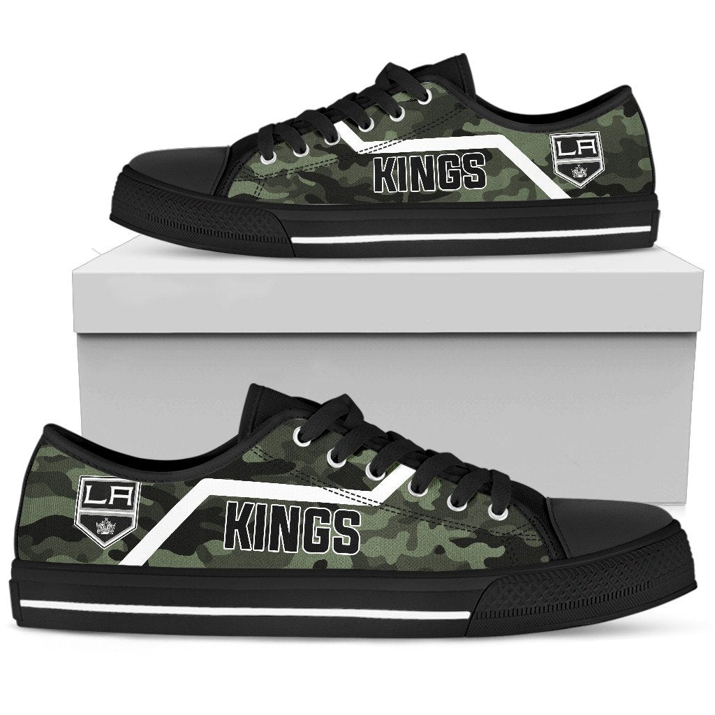 Camo Los Angeles Kings Logo Low Top Shoes