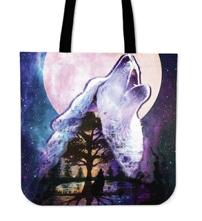 Night Wolf Tote Bags