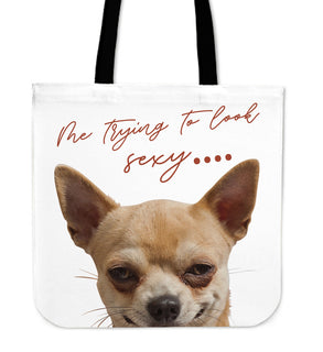 Look At Me Chihuahua Tote Bags