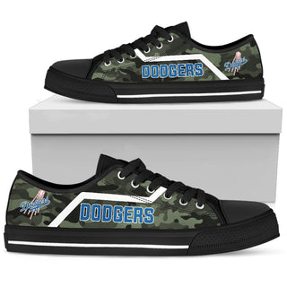 Camo Los Angeles Dodgers Logo Low Top Shoes