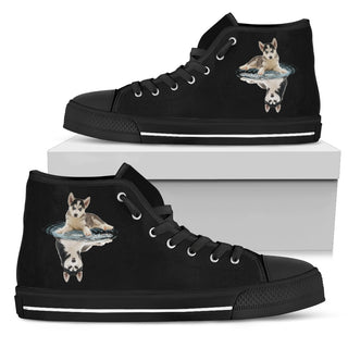 Siberian Husky Dream Reflect Water High Top Shoes