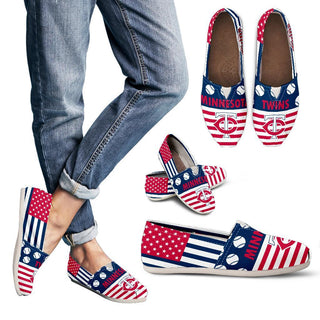 Proud of American Flag Minnesota Twins Casual Shoes