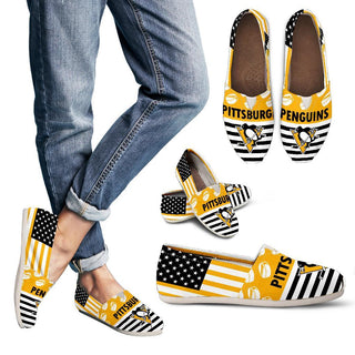 Proud of American Flag Pittsburgh Penguins Casual Shoes