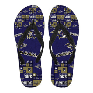 Color of Pride Flag Baltimore Ravens Flip Flops