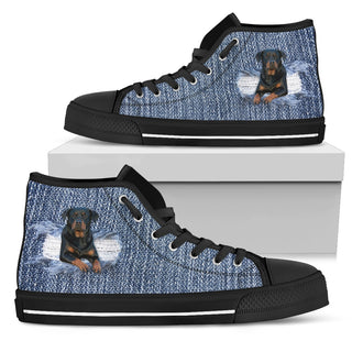 Rottweiler Break The Wall High Top Shoes