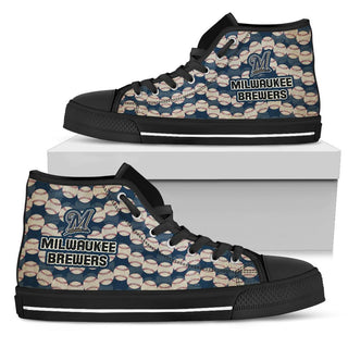 Wave Of Ball Milwaukee Brewers High Top Shoes