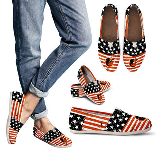 Vintage Star America Flag Baltimore Orioles Women Casual Shoes