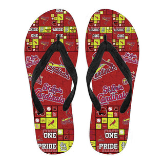 Color of Pride Flag St. Louis Cardinals Flip Flops
