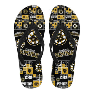 Color of Pride Flag Boston Bruins Flip Flops