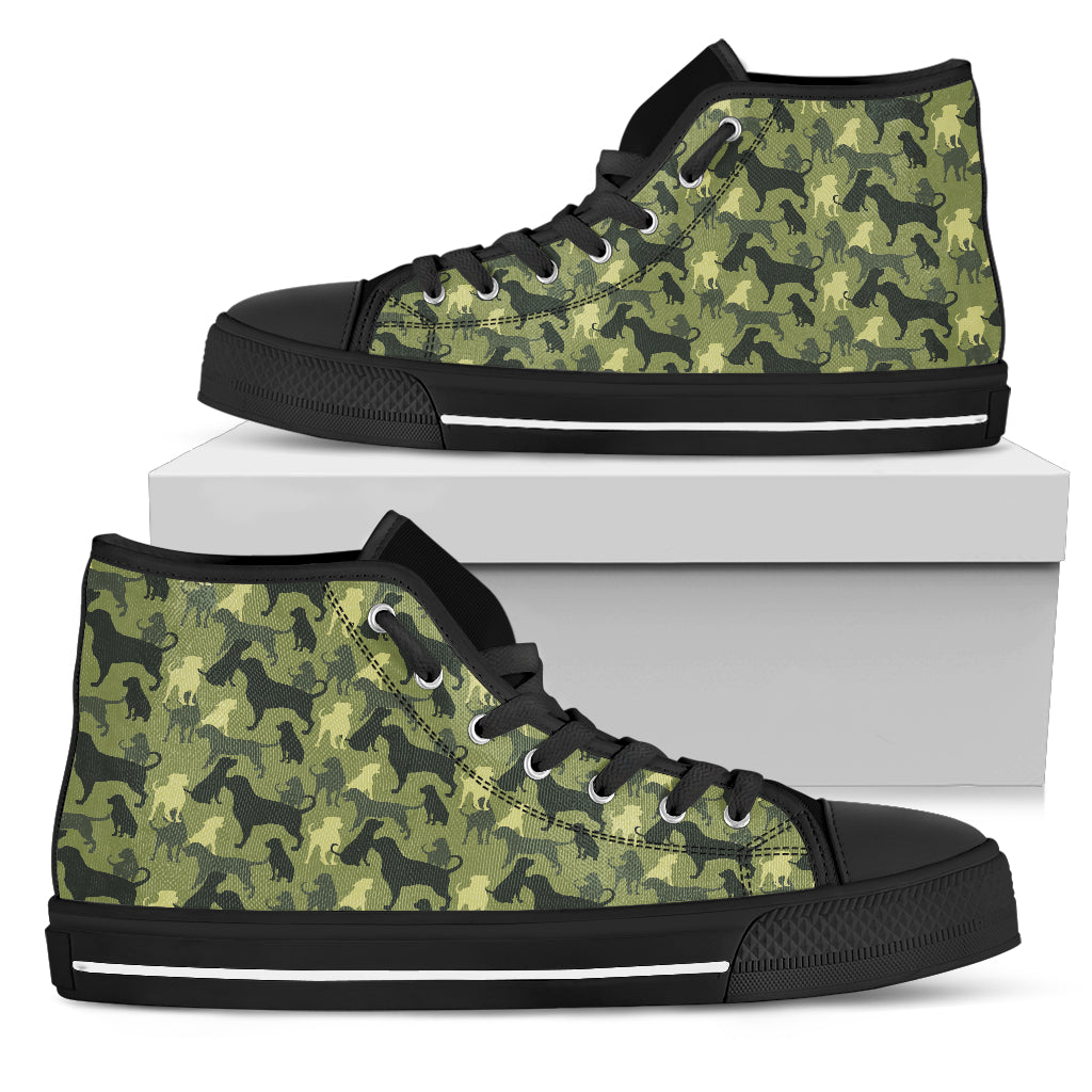 Camouflage Solider Military Rottweiler Dog High Top Shoes