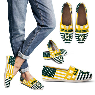 Proud of American Flag Oakland Athletics Casual Shoes