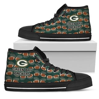 Wave Of Ball Green Bay Packers High Top Shoes