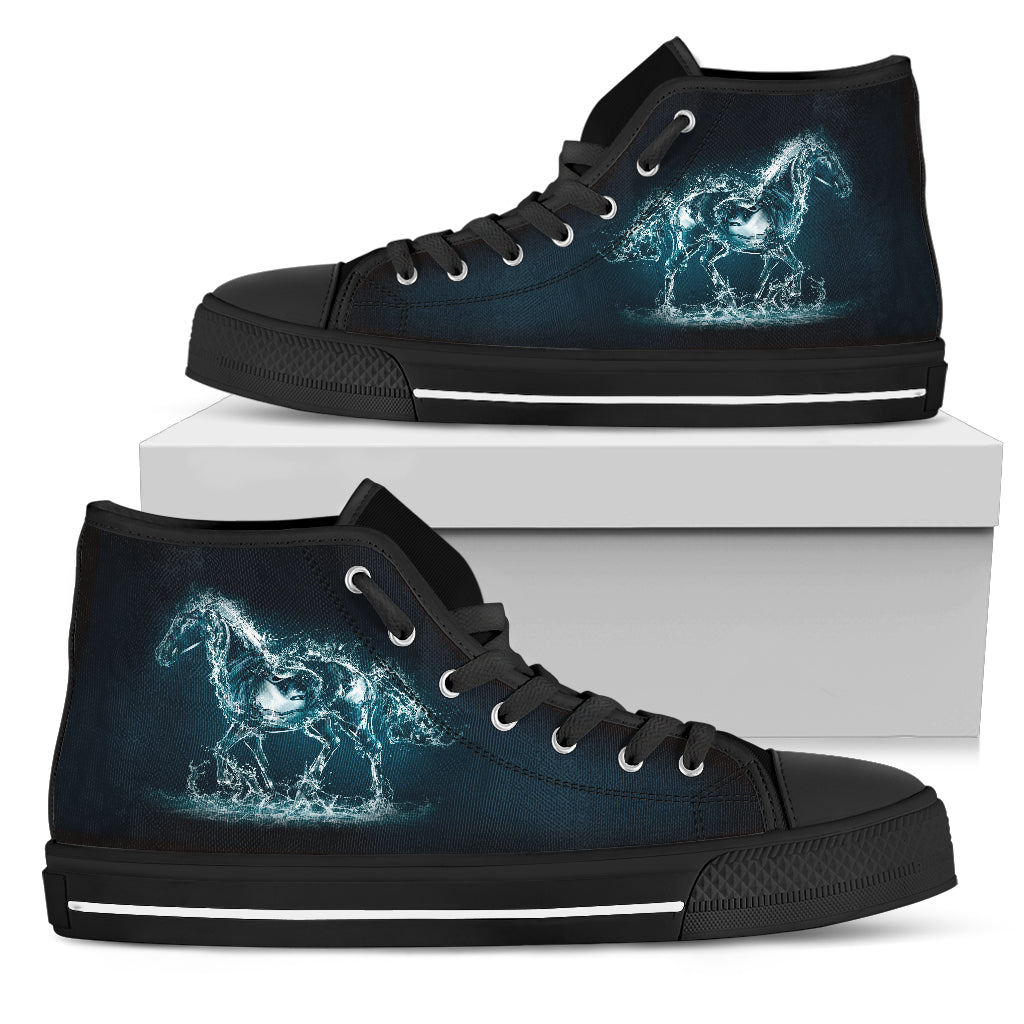Water Art Mystery Horse High Top Shoes