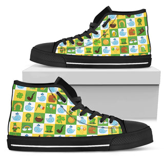 Whale And Saint Patrick's Day Elements High Top Shoes